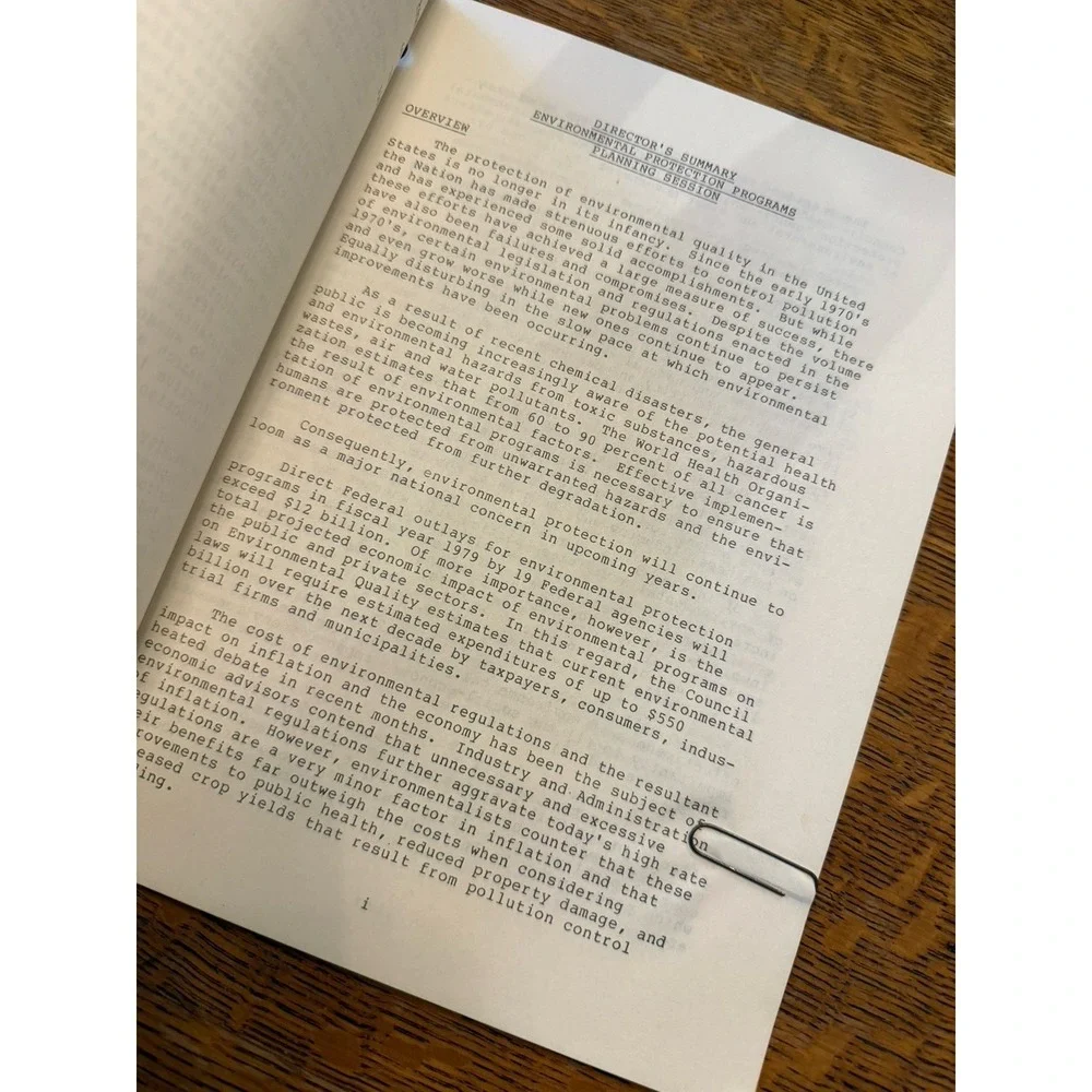 VTG‎ Two EPA Reports Ecological Accounting USA Program Plan 1979 Environmental